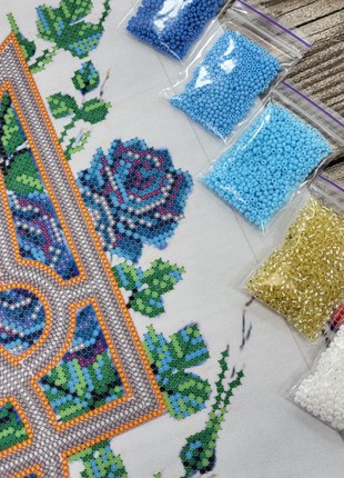 Emblem of Ukraine in Flowers Kit Bead Embroidery ta-5085 photo