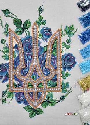Emblem of Ukraine in Flowers Kit Bead Embroidery ta-5082 photo
