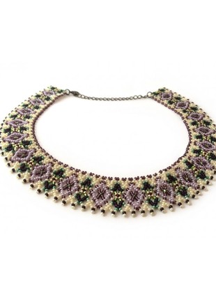 Beaded lilac necklace Sylyanka light