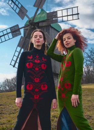 Women’s knitted dress with Ukrainian ornament