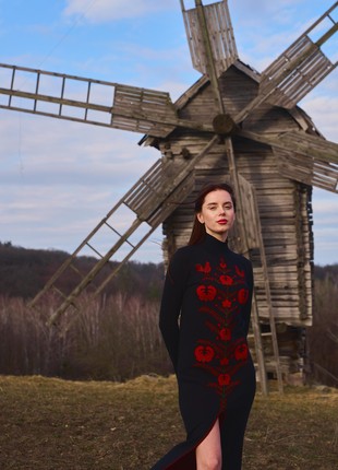 Knit dress with Ukrainian ornament5 photo