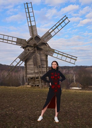 Knit dress with Ukrainian ornament4 photo