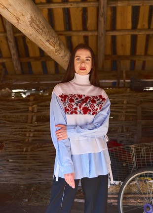 knit vest with Ukrainian ornament4 photo