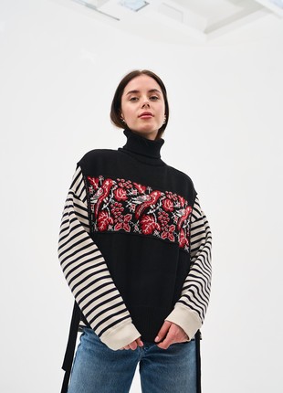 knit vest with Ukrainian ornament2 photo