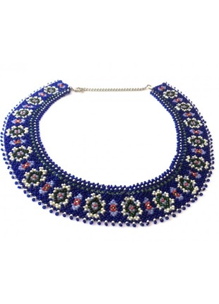 Beaded blue necklace Sylyanka dark1 photo