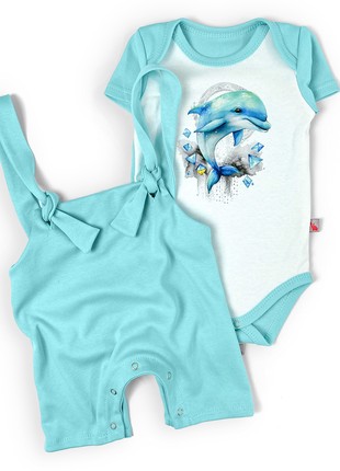 Children's summer set with dolphin print Tunes