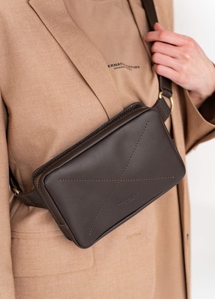 Leather belt bag Dropbag Mini chocolate BN-BAG-6-choco