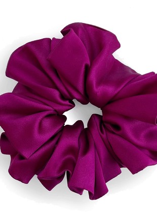 Wide silk scrunchie Deep Fuchsia by G.LVOV