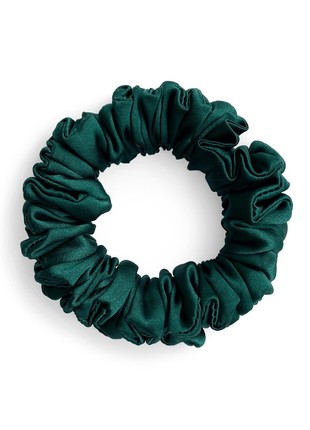 Skinny silk scrunchie Deep Emerald by G.LVOV