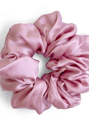 Wide silk scrunchie Pink Pearl by G.LVOV