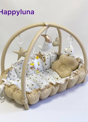 TM Happyluna Children's playmat - Cocoon nest for a newborn 2 in 1 "Love"