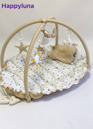 TM Happyluna Children's playmat - Cocoon nest for a newborn 2 in 1 "Love"3 photo