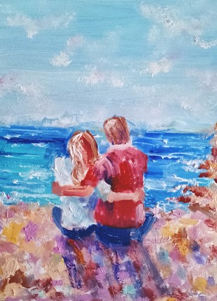 Seascape with love pair