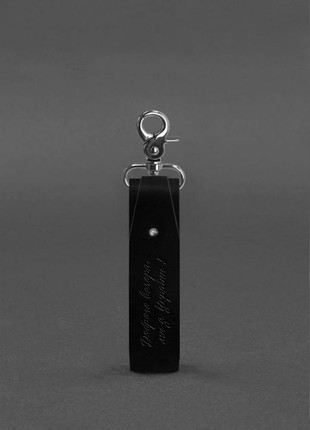 Leather keychain "Good evening..." Black BN-BK3-g4 photo