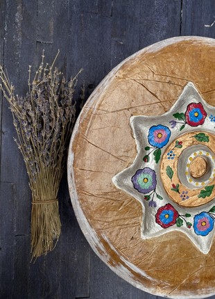 "Borschiv flower" set in a round handmade box4 photo