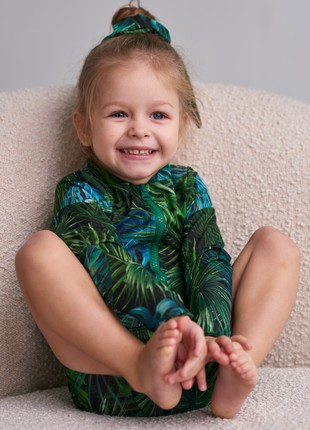 Children's one-piece swimsuit VEGAS "JUNGLE MOOD" PITAYA