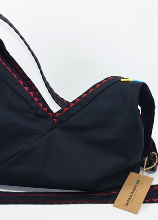 Shopper bag on lining "Kutyk Black" handmade.4 photo