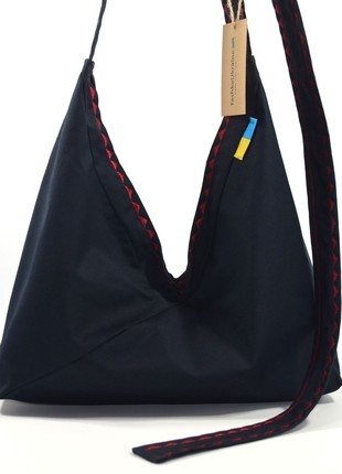 Shopper bag on lining "Kutyk Black" handmade.