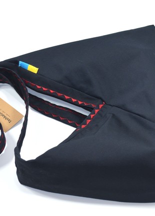 Shopper bag on lining "Kutyk Black" handmade.6 photo