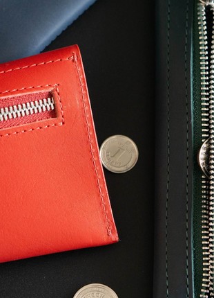 Leather wallet for women (red)5 photo