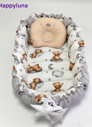 TM Happyluna Children's playmat - Cocoon nest for a newborn 2 in 1 "Teddy"3 photo