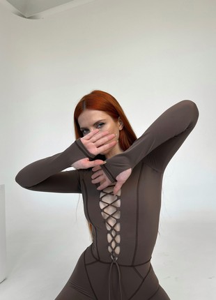 Tribe Cross Jumpsuit Cappuccino3 photo