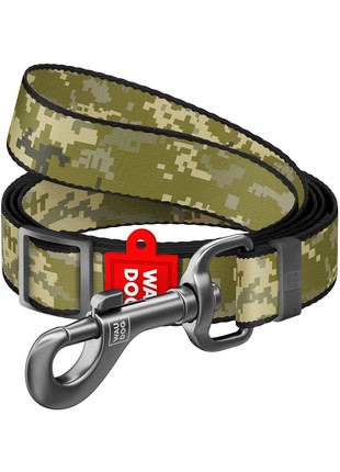 Adjustable nylon dog leash WAUDOG Nylon, design “Military”, L, 152-183 cm L, 25 mm W1 photo