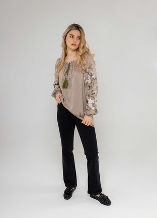 Women's embroidered blouse "Olha" gray3 photo