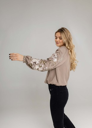 Women's embroidered blouse "Olha" gray5 photo