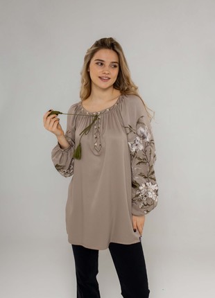 Women's embroidered blouse "Olha" gray4 photo