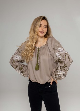 Women's embroidered blouse "Olha" gray6 photo