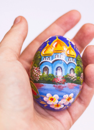 Church Floral Easter Egg and Stand, Ukrainian Pysanka, Easter Decor3 photo