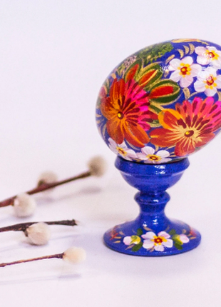 Church Floral Easter Egg and Stand, Ukrainian Pysanka, Easter Decor6 photo