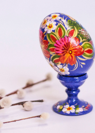 Church Floral Easter Egg and Stand, Ukrainian Pysanka, Easter Decor8 photo