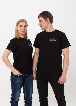 Basic T-shirt with embroidery "Rhythm of freedom" black. support ukraine8 photo
