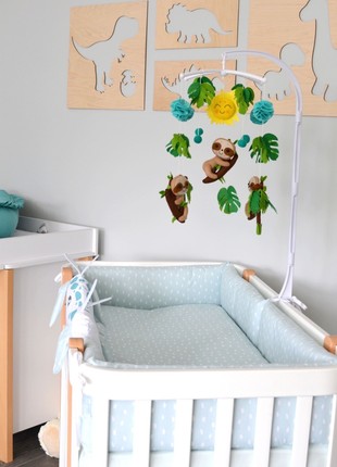 Musical baby mobile with bracket, Baby mobile "Jungle sloths"1 photo