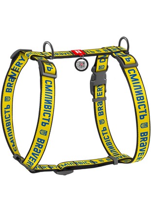 WAUDOG Nylon dog H-harness with QR-passport "Bravery" design, plastic fastex, size L1 photo