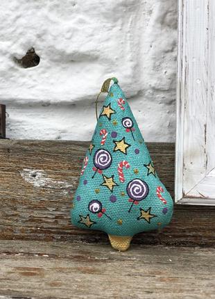 Handmade toy christmas tree with candies