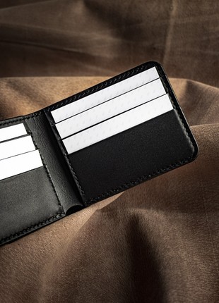 Handmade Black Leather Bifold Wallet5 photo