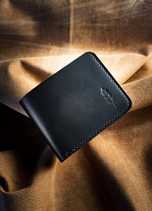 Handmade Black Leather Bifold Wallet