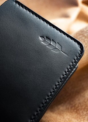 Handmade Black Leather Bifold Wallet3 photo