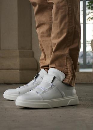 White men's sneakers "ED 448" with rubber laces. stylish and practical!3 photo