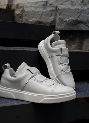 White men's sneakers "ED 448" with rubber laces. stylish and practical!4 photo