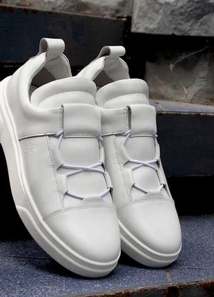 White men's sneakers "ED 448" with rubber laces. stylish and practical!2 photo