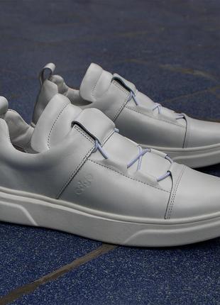 White men's sneakers "ED 448" with rubber laces. stylish and practical!7 photo