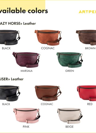 Leather Sling Bags | Small Womens Bag | Versatile Bum Bag Personalized | Banana Bag | Everyday Comfortable Crossbody Bag | Hip bag6 photo