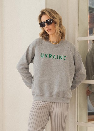 Embroidered sweatshirt 'UKRAINE' in grey