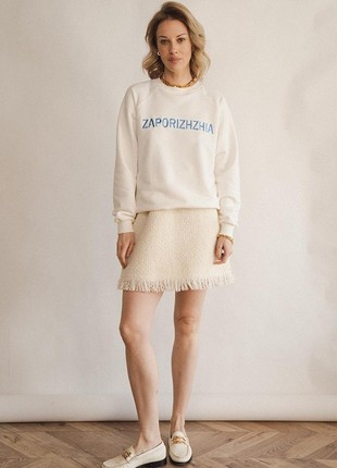Embroidered sweatshirt in milky white4 photo
