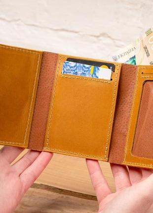 Coin button smooth leather wallet with zipped pocket3 photo