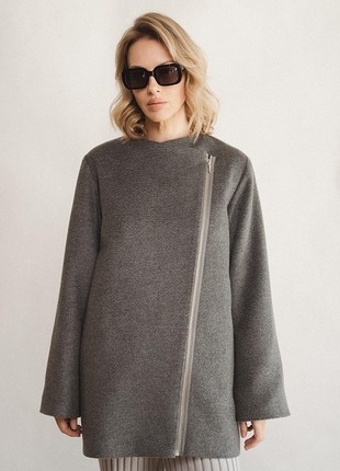 Tina wool coat in grey2 photo